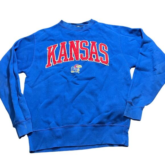 Vintage J.America  Kansas Jayhawks Embroidered Crewneck Sweater Mens Large‎ - Picture 1 of 6